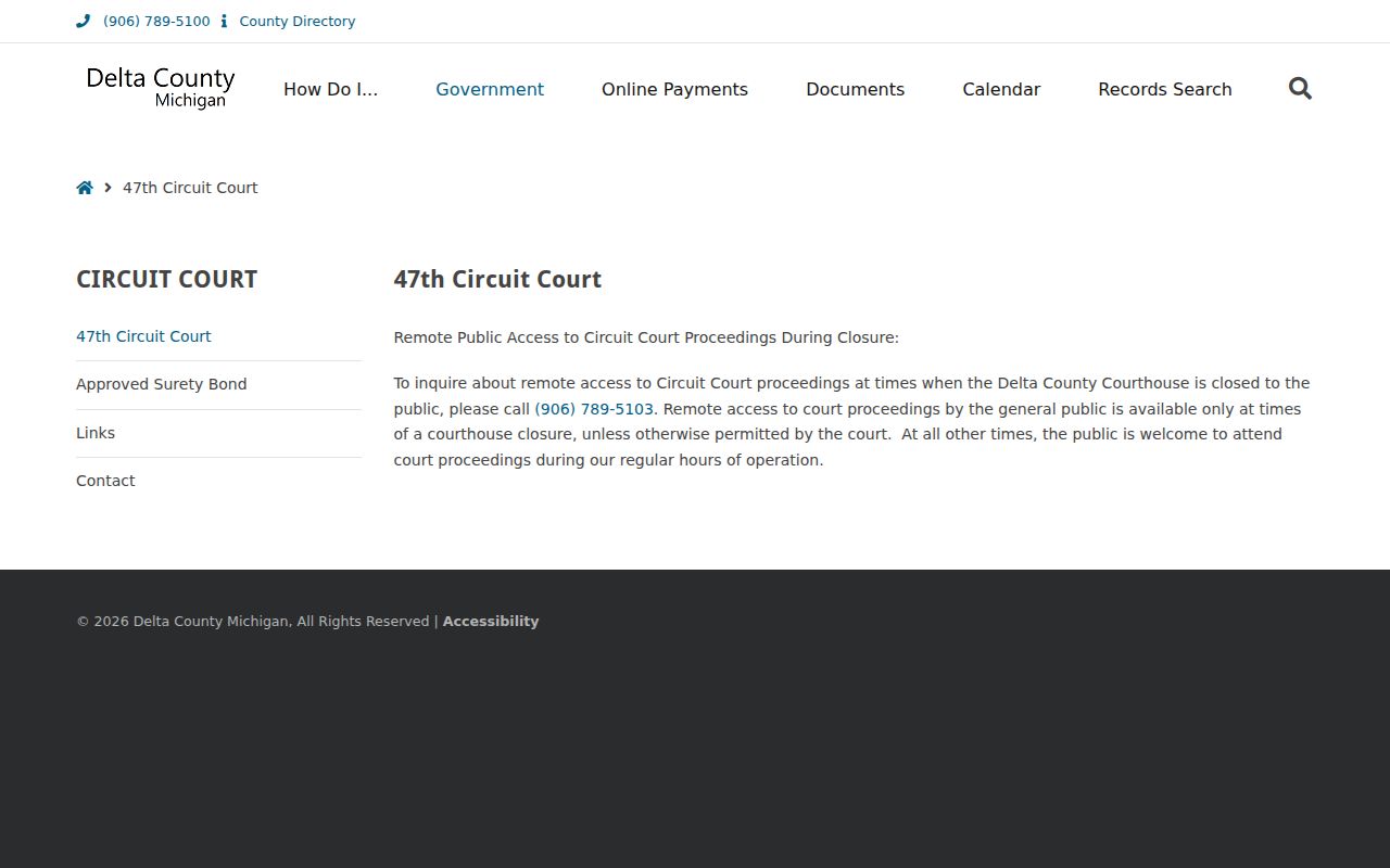 Delta County bench warrants: 47th Circuit Court layer