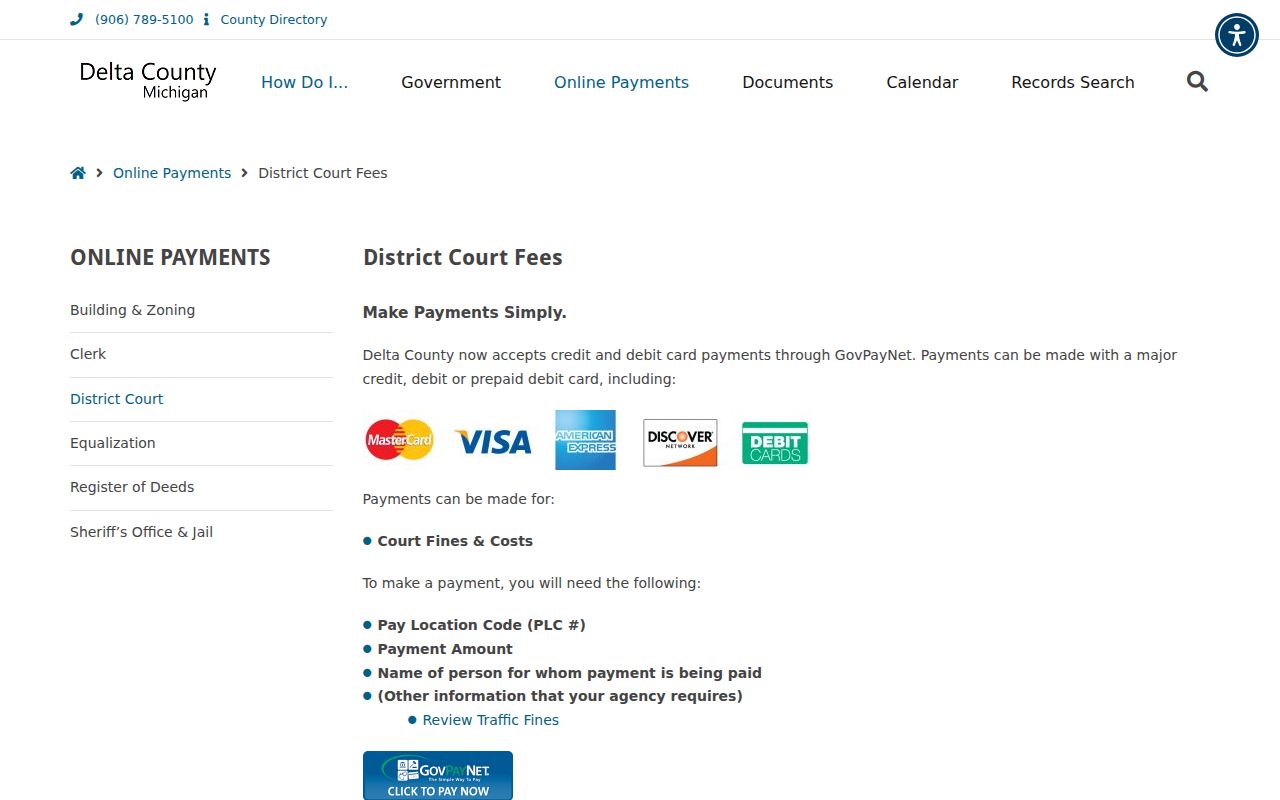 Delta County traffic warrants: online court payment workflow
