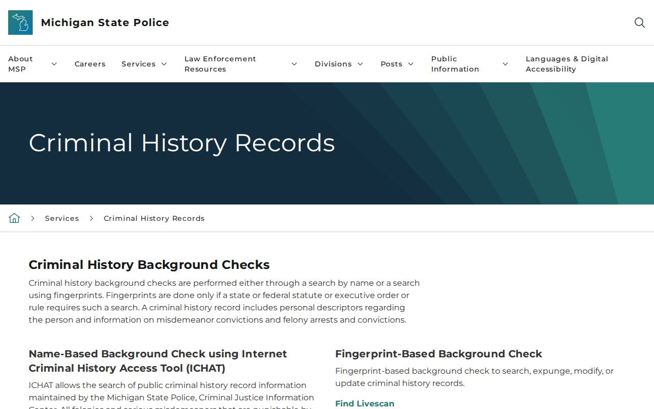 Delta County active warrants: public criminal history search limitations